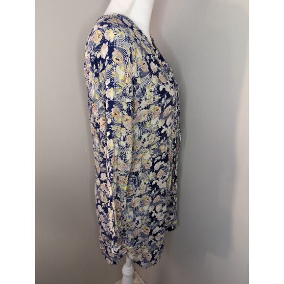 Skies are blue S floral boho long sleeve lightweight summer dress - Picture 5 of 8